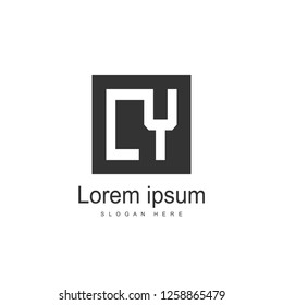Initial Letter LY Logo template design. Minimalist letter logo vector design