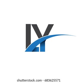 initial letter LY logotype company name colored blue and grey swoosh design. vector logo for business and company identity.
