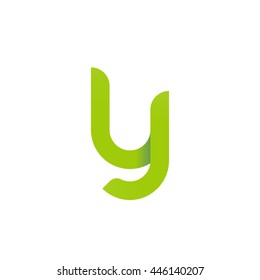 initial letter ly modern linked circle round lowercase logo green