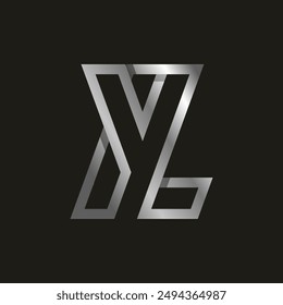 Initial Letter LY or YL Logo, Monogram Logo letter L with Y combination, design logo template element, vector illustration