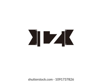 Initial letter lz black ribbon logo design