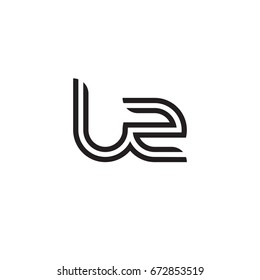 Initial letter lz, linked outline rounded lowercase, monogram black