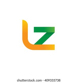 initial letter lz linked round lowercase logo orange green