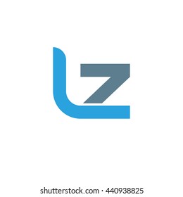 initial letter lz linked round lowercase logo blue