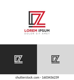 Initial Letter LZ linked uppercase overlap modern logo design template. Suitable for business, consulting group company