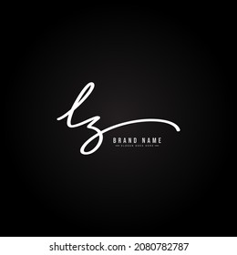 Initial Letter LZ Logo - Handwritten Signature Logo