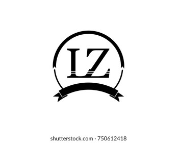 initial letter LZ logo monogram retro black