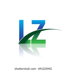 initial letter LZ logotype company name colored blue and green swoosh design. vector logo for business and company identity.
