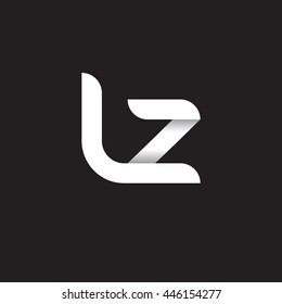 initial letter lz modern linked circle round lowercase logo white black