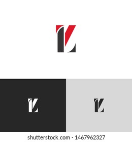 Initial Letter lz uppercase modern logo design template elements. red letter Isolated on black white grey background. Suitable for business, consulting group company.