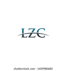 Initial letter LZC, overlapping movement swoosh horizon logo company design inspiration in blue and gray color vector