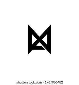 initial letter M and A, MA, AM logo, monogram line art style design template