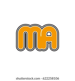 initial letter m and a. ma monogram outline logo