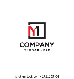 Initial letter M with an abstract geometric logo concept.
