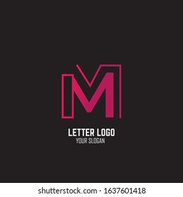 Initial Letter M Abstract With Line and Gradient