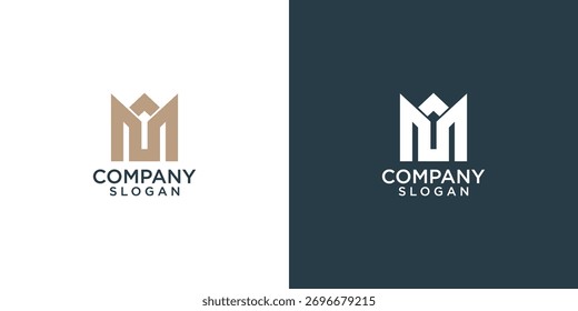 Letra inicial M Diseño de Vector de logotipo de monograma abstracto	