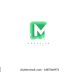 Initial Letter M Abstract Trendy Paper Art Style Logotype