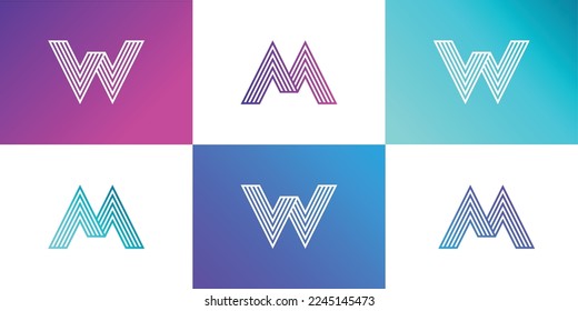 Initial letter M or alphabet M. Vector logo design