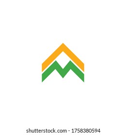 initial letter A and M, AM, MA logo, monogram line art style design and template