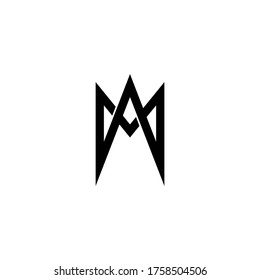 letra inicial A y M, AM, logotipo de MA, plantilla de diseño de estilo de arte de línea monográfica