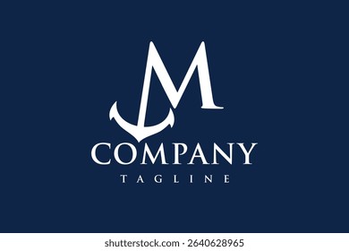 initial letter M anchor logo