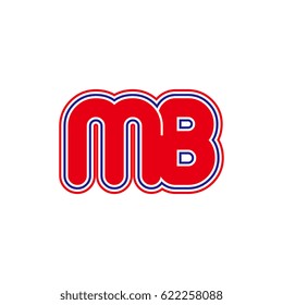 initial letter m and b. mb monogram outline logo
