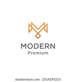 Initial letter M Bird concept logo design