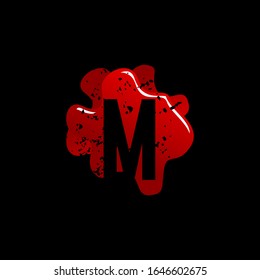 Letra inicial M con diseño de logotipo de plataforma sanguínea