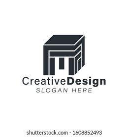 Initial letter M Box Modern Logo Ideas. Inspiration logo design. Template Vector Illustration. Isolated On White Background