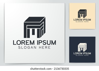 Initial letter M Box Modern Logo Ideas. Inspiration logo design. Template Vector Illustration. Isolated On White Background