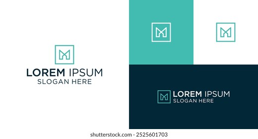 Plantilla inicial del logotipo inmobiliario del edificio M
