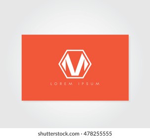 Initial letter M business card logo