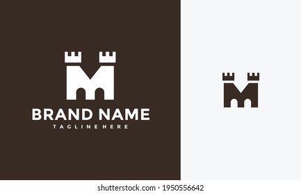 initial letter M castle logo