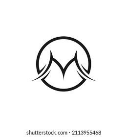 Initial Letter M Circle Abstract Logo Design Inspiration