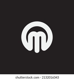 Initial letter M circle monogram logo.