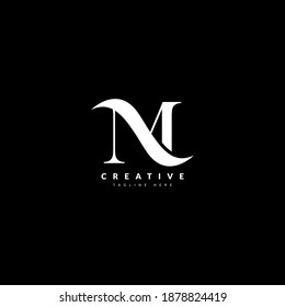 Initial Letter M combination with slash logo.  Typography for Company and Business Logo.