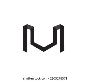 Initial letter M Concept. Minimal style identity initial logo mark. Minimal line font style M Letter Logo.Letter M logo icon design template elements