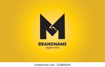 Letra inicial M Concepto. Marca de logotipo inicial de identidad de estilo mínimo.