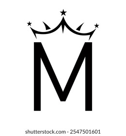 Initial Letter M Crown Logo For Beauty and Fashion Logo Symbol Vector Sign