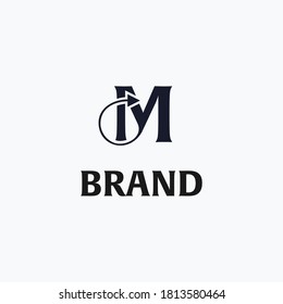 Initial letter M with devil tail for beauty and sexy brand logo template