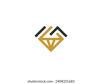 initial Letter M Diamond Logo Concept icon sign symbol Element Design. Jewellery, Gem, Jewelry Logotype. Vector illustration template