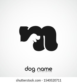 Initial Letter M Dog Logo And Icon Name Dog Design Vector.