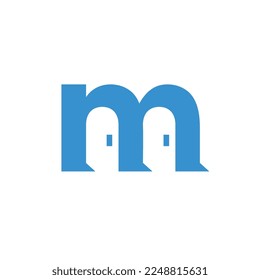 Initial letter m door logo design template. Can be used for architecture, room, interior, etc