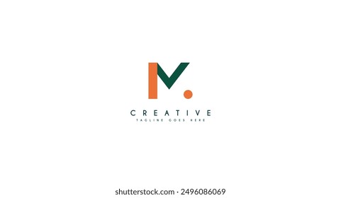 Initial letter M with dot logo design vector illustration.