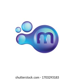 letra inicial m con puntos, médico, vitamina, molécula logotipo Ideas. Diseño con logo inspirador. Ilustración de vectores de plantilla. Aislado En Fondo Blanco