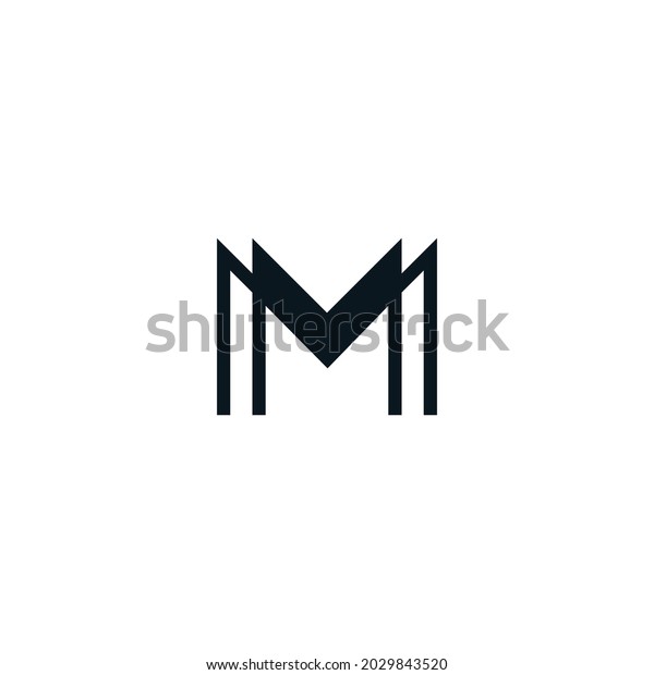 Initial Letter M Double M Logo Stock Vector (Royalty Free) 2029843520 ...