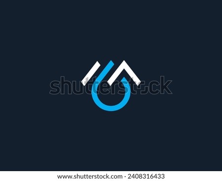 initial Letter M Drop Logo Concept icon sign symbol Element Design. Aqua, Mineral Oil, Droplet Logotype. Vector illustration template