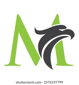 Initial Letter M Eagle Logo. Eagle Head Logo Concept For Business Company Vector Template