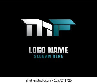 Initial letter M F logo template vector