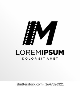 Initial Letter M with Filmstrip Logo Design